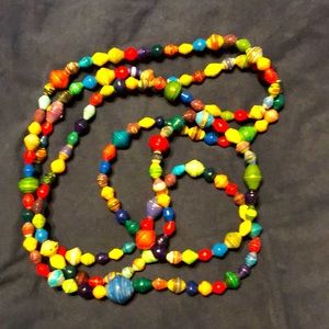 Long statement necklace. May be doubled or tripled